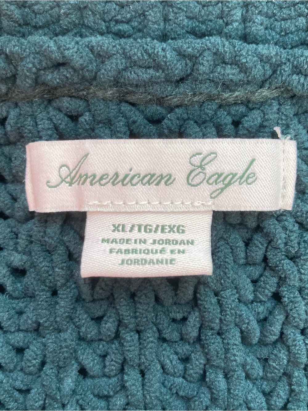 American Eagle Velvety Dark Green Oversized Sweater XL - Picture 3 of 6